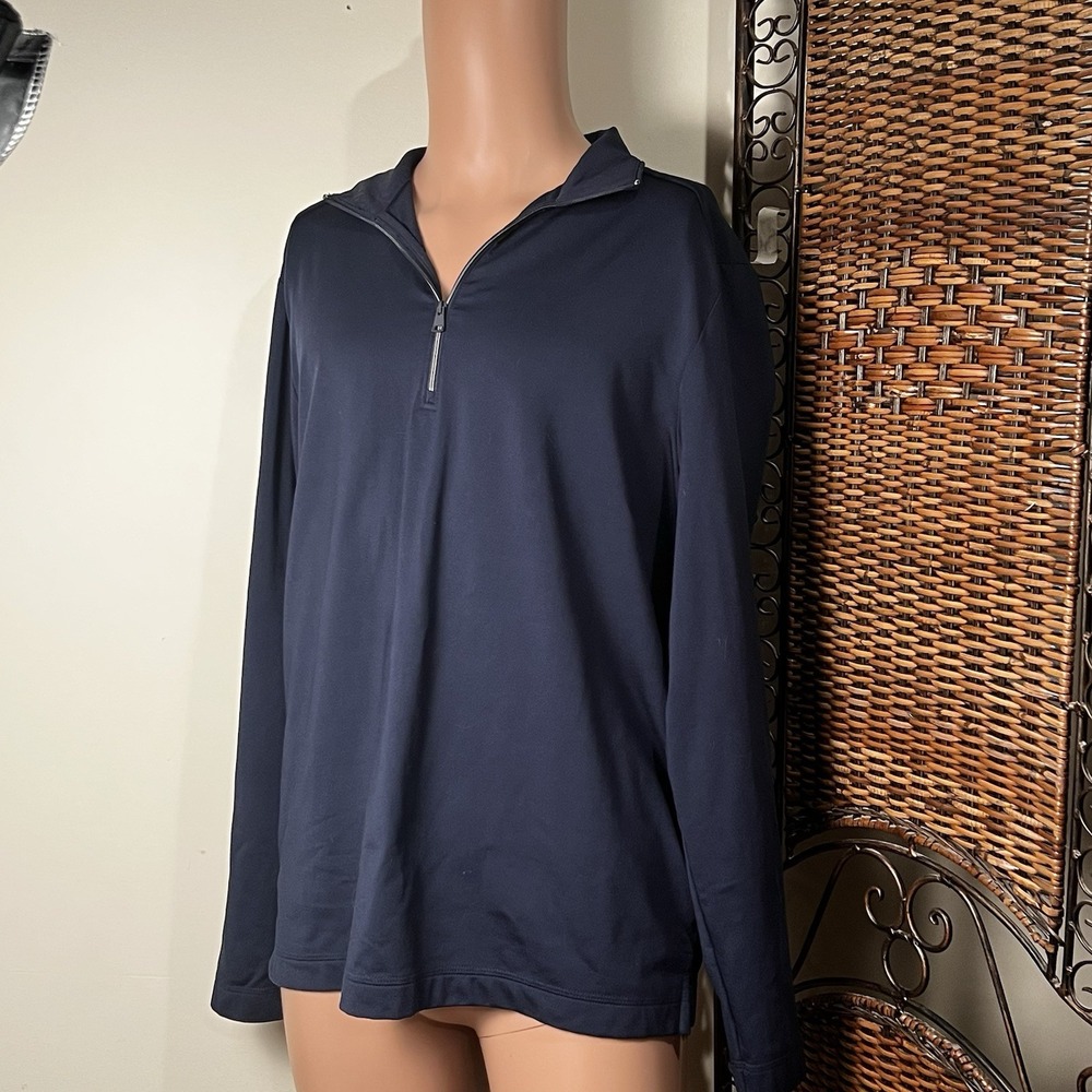 GREG NORMAN Pullover Mens M Blue Quarter‎ Zip Performance Polyester Spandex